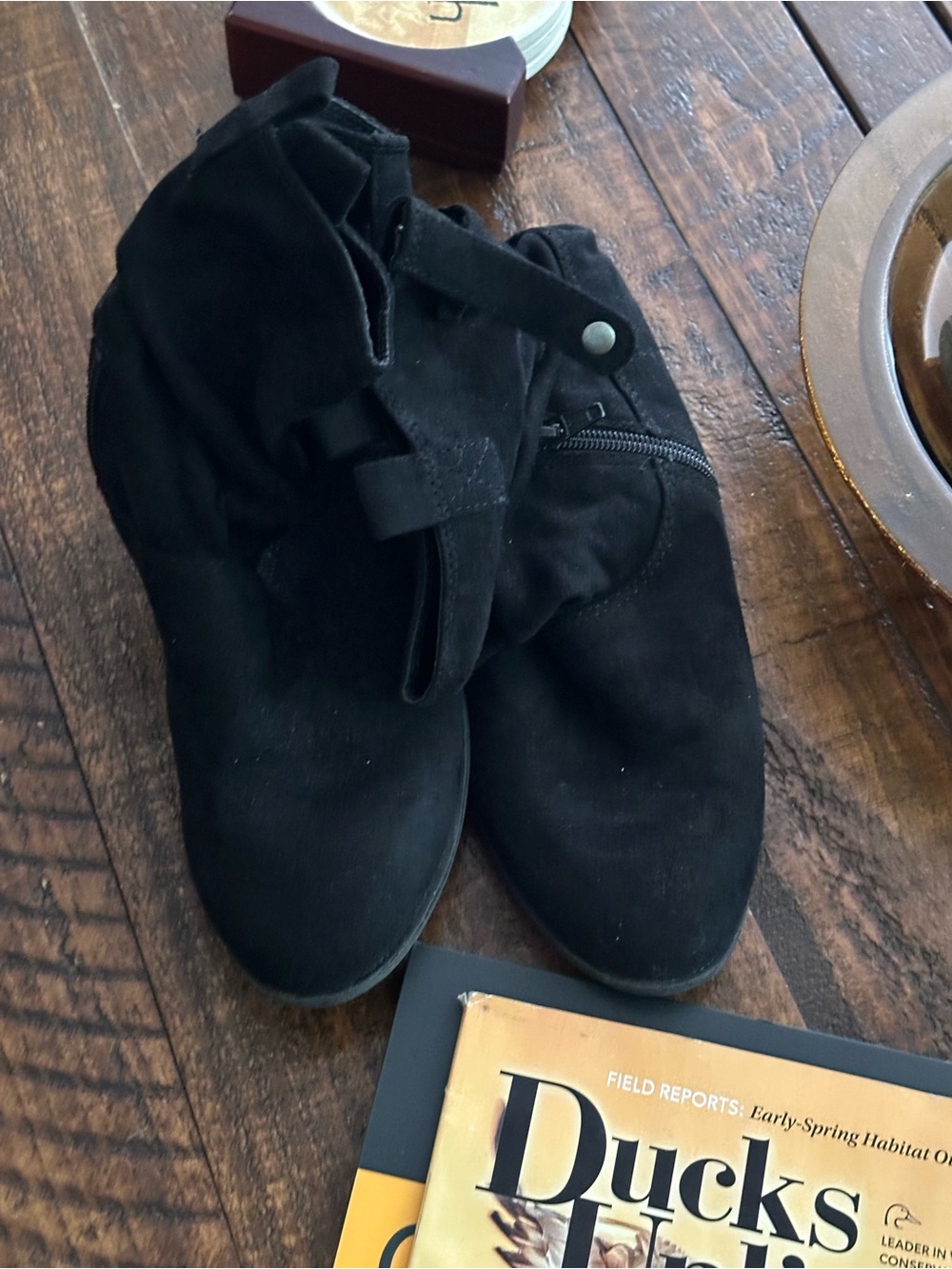 Black Suede Ankle Booties